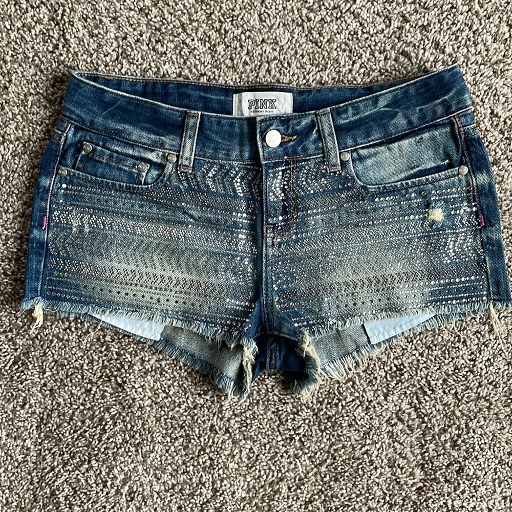 PINK Victoria’s Secret Silver Bling Jean Shorts - Size 4